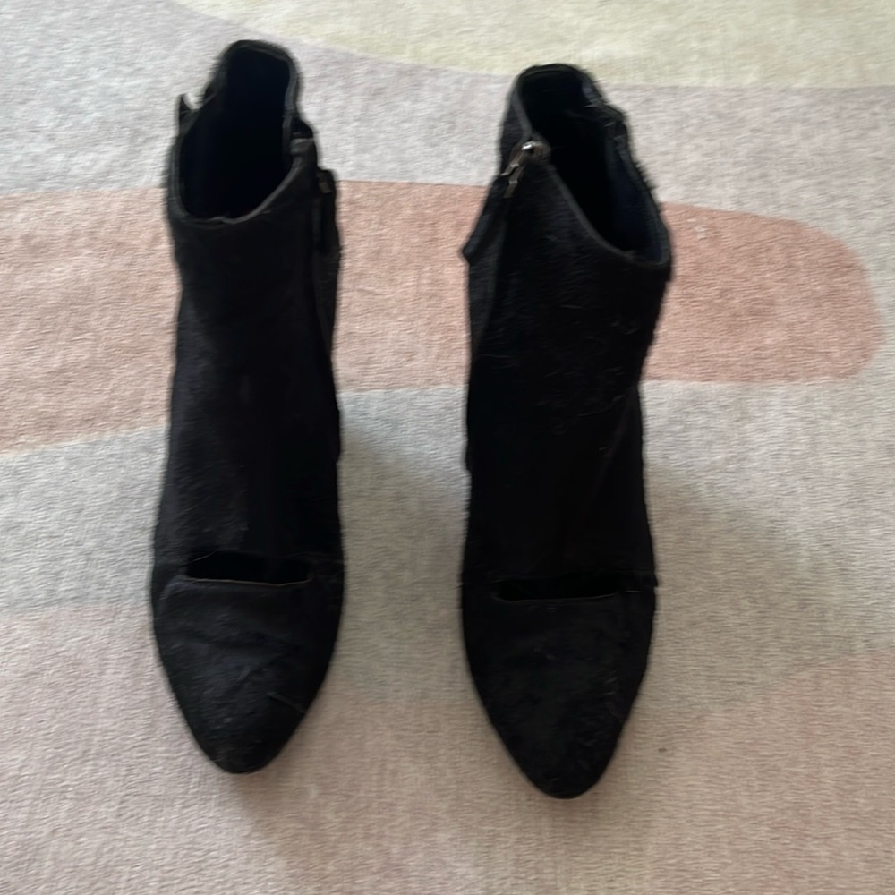 Zero + Maria Cornejo Black Hide Booties with Cutout